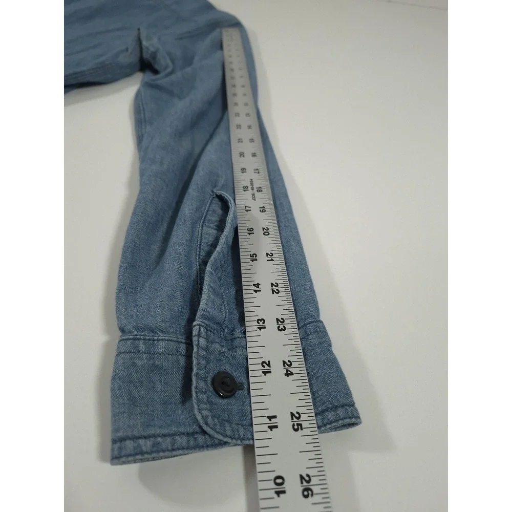 Polo Ralph Lauren Shirt Mens L Blue Denim Long Sleeve Button Up Workwear